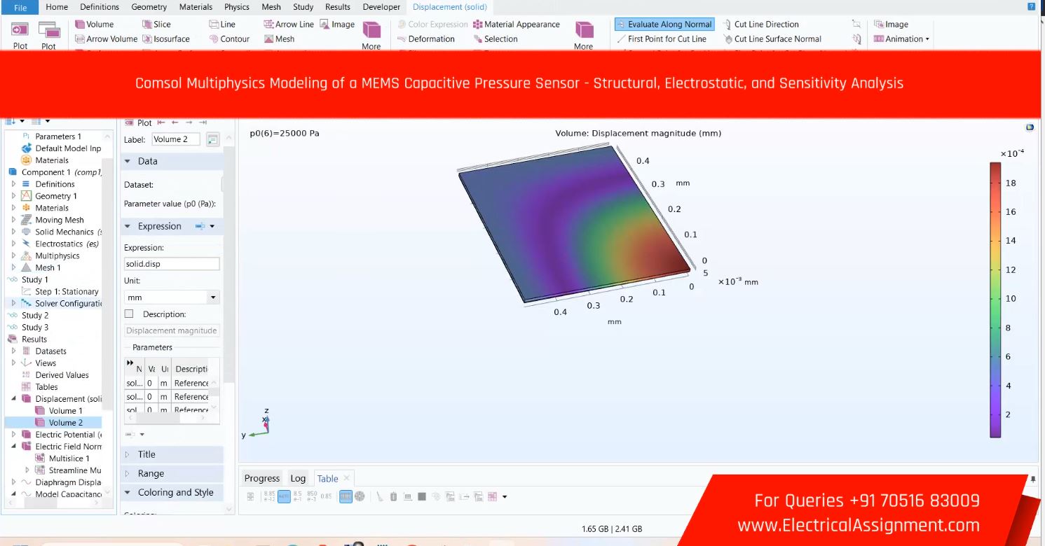 Capacitive Sensor Electric Field COMSOL Simulation screenshot 4